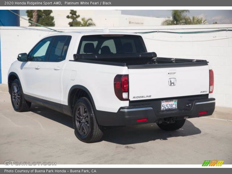 Platinum White Pearl / Black 2020 Honda Ridgeline Sport AWD
