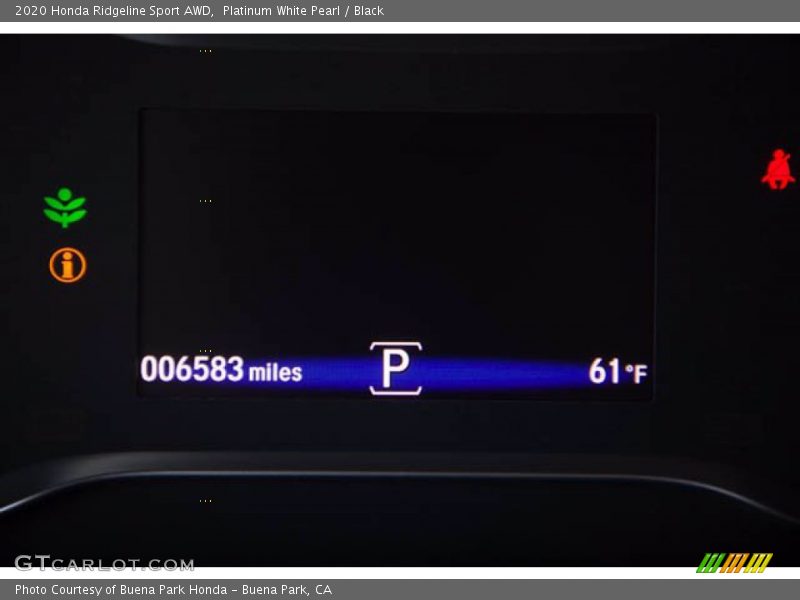 Platinum White Pearl / Black 2020 Honda Ridgeline Sport AWD