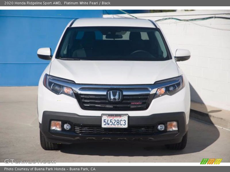 Platinum White Pearl / Black 2020 Honda Ridgeline Sport AWD