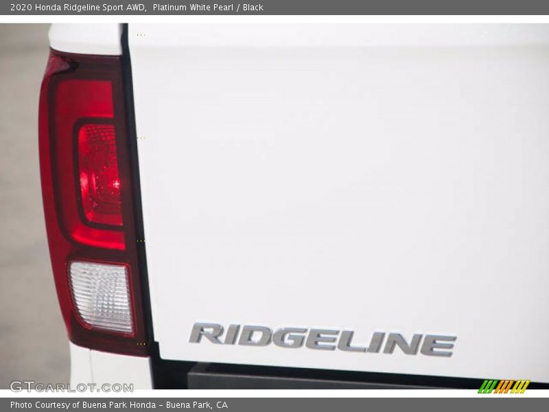 Platinum White Pearl / Black 2020 Honda Ridgeline Sport AWD