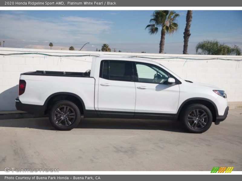 Platinum White Pearl / Black 2020 Honda Ridgeline Sport AWD