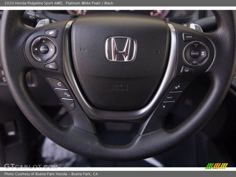 Platinum White Pearl / Black 2020 Honda Ridgeline Sport AWD