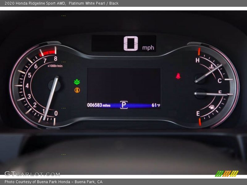 Platinum White Pearl / Black 2020 Honda Ridgeline Sport AWD