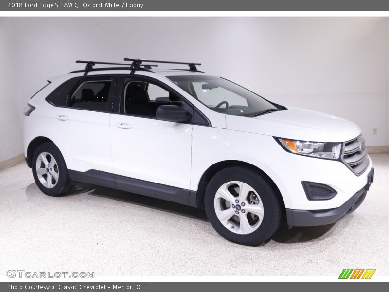 Oxford White / Ebony 2018 Ford Edge SE AWD