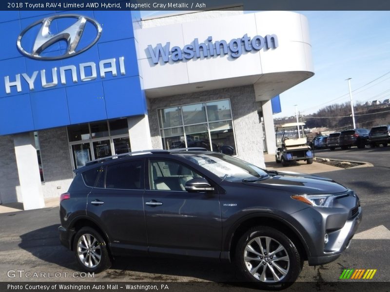 Magnetic Gray Metallic / Ash 2018 Toyota RAV4 Limited AWD Hybrid