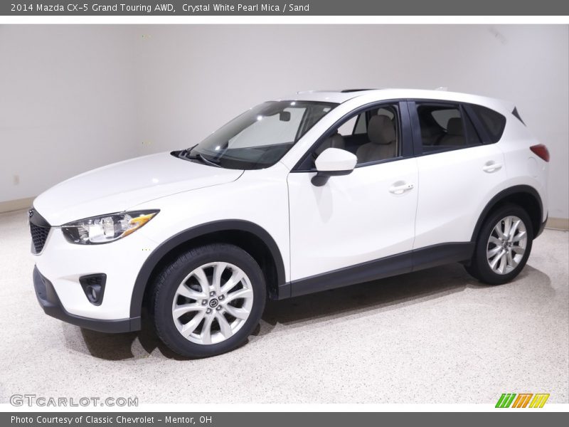 Crystal White Pearl Mica / Sand 2014 Mazda CX-5 Grand Touring AWD