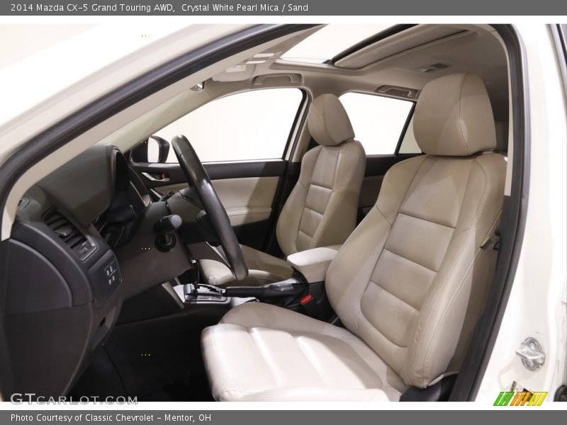 Crystal White Pearl Mica / Sand 2014 Mazda CX-5 Grand Touring AWD