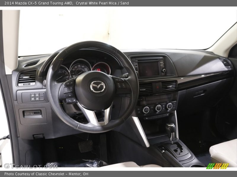 Crystal White Pearl Mica / Sand 2014 Mazda CX-5 Grand Touring AWD