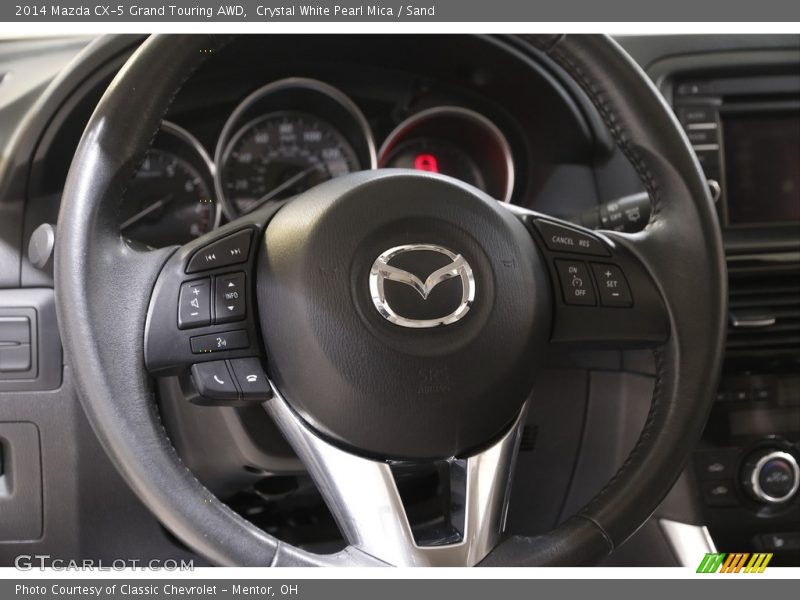 Crystal White Pearl Mica / Sand 2014 Mazda CX-5 Grand Touring AWD