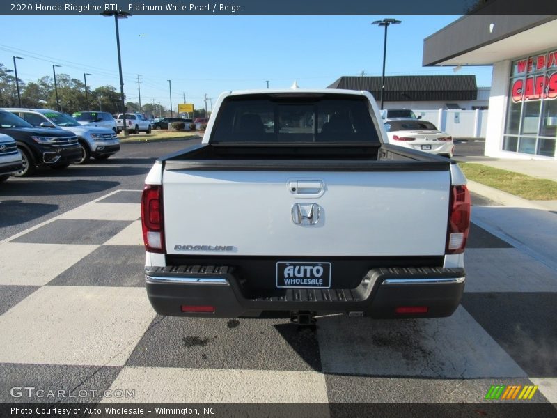 Platinum White Pearl / Beige 2020 Honda Ridgeline RTL