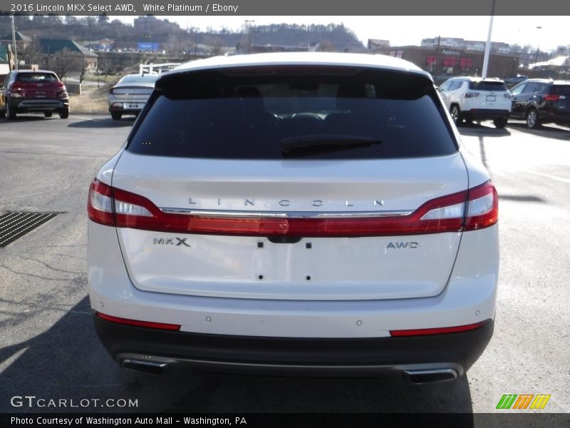 White Platinum / Ebony 2016 Lincoln MKX Select AWD