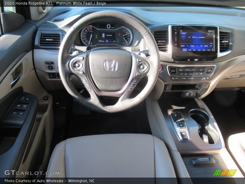 Platinum White Pearl / Beige 2020 Honda Ridgeline RTL