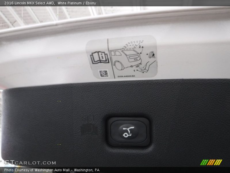 White Platinum / Ebony 2016 Lincoln MKX Select AWD