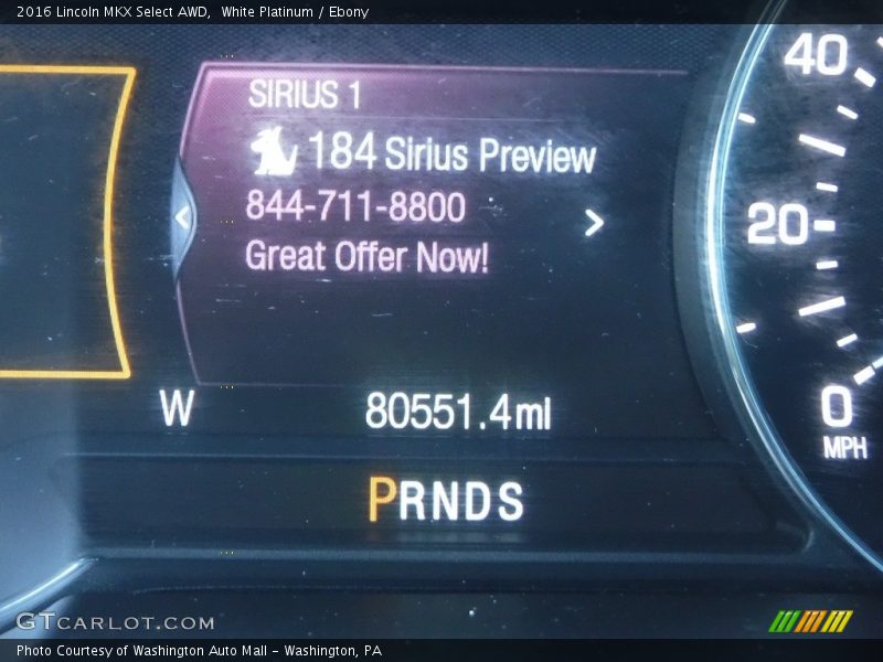 White Platinum / Ebony 2016 Lincoln MKX Select AWD