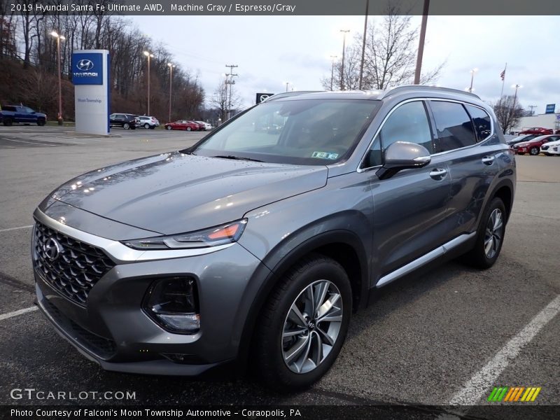 Machine Gray / Espresso/Gray 2019 Hyundai Santa Fe Ultimate AWD