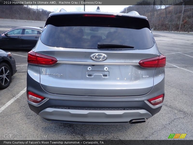 Machine Gray / Espresso/Gray 2019 Hyundai Santa Fe Ultimate AWD