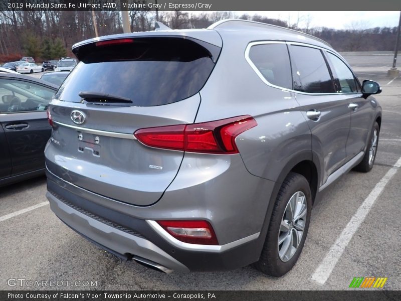 Machine Gray / Espresso/Gray 2019 Hyundai Santa Fe Ultimate AWD