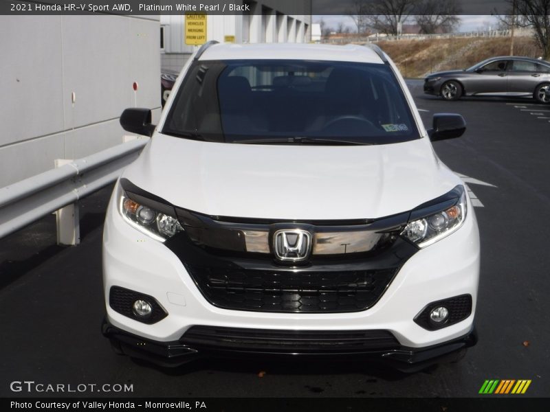 Platinum White Pearl / Black 2021 Honda HR-V Sport AWD