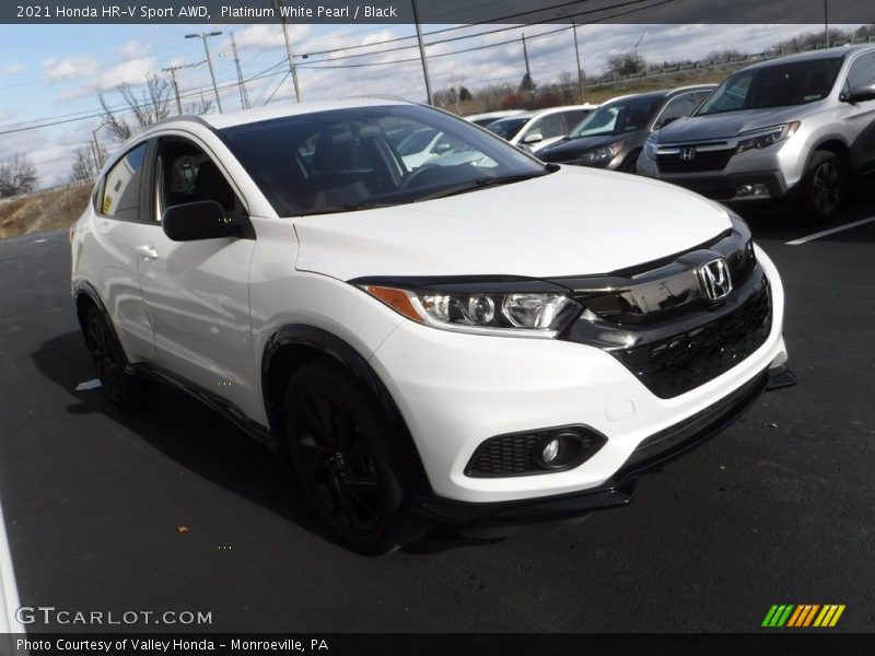 Platinum White Pearl / Black 2021 Honda HR-V Sport AWD
