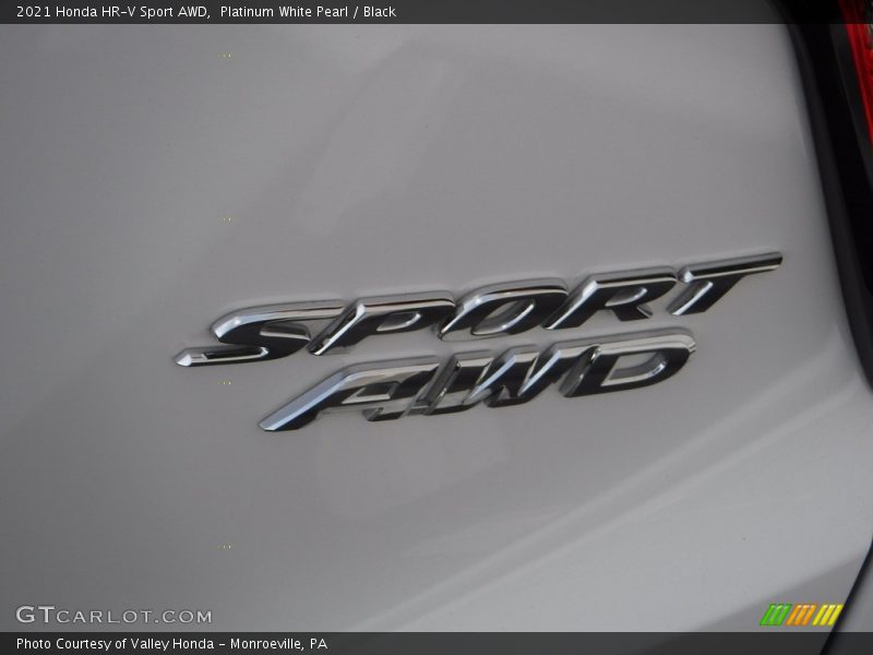 Platinum White Pearl / Black 2021 Honda HR-V Sport AWD