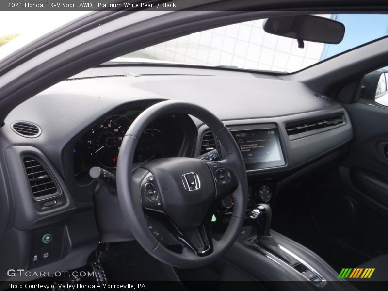 Platinum White Pearl / Black 2021 Honda HR-V Sport AWD