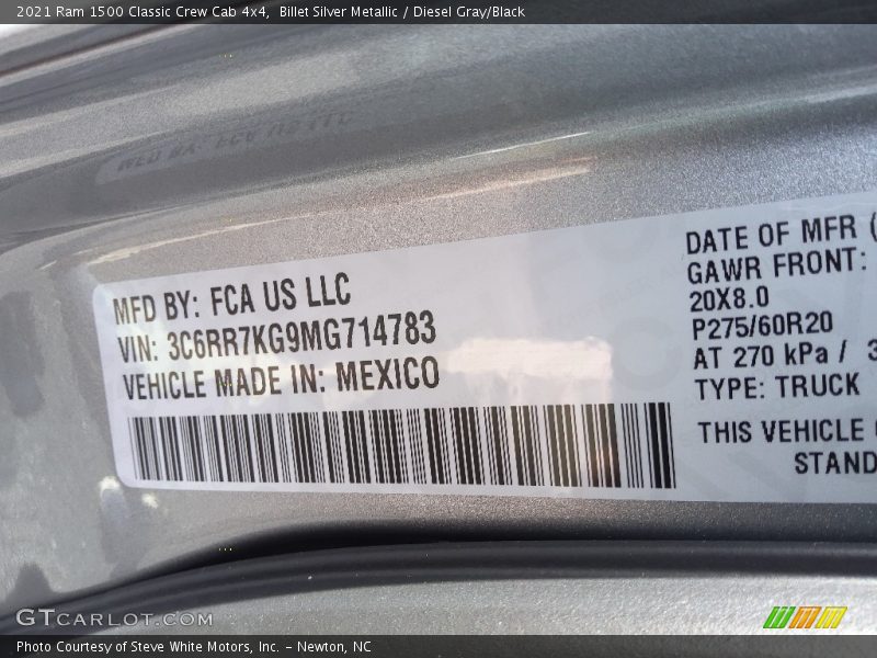 Billet Silver Metallic / Diesel Gray/Black 2021 Ram 1500 Classic Crew Cab 4x4