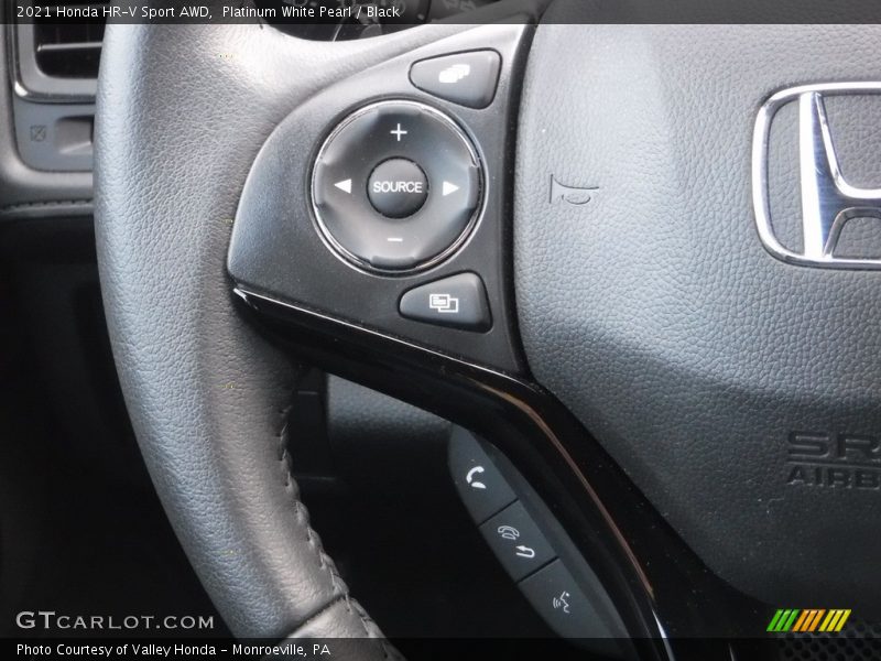 Platinum White Pearl / Black 2021 Honda HR-V Sport AWD