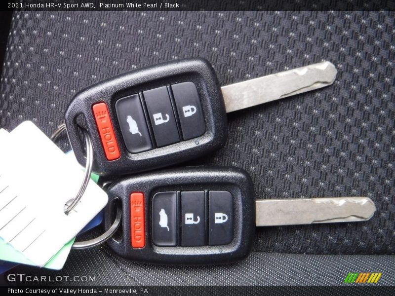 Platinum White Pearl / Black 2021 Honda HR-V Sport AWD