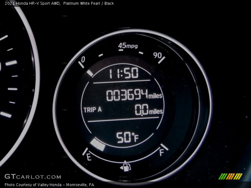 Platinum White Pearl / Black 2021 Honda HR-V Sport AWD