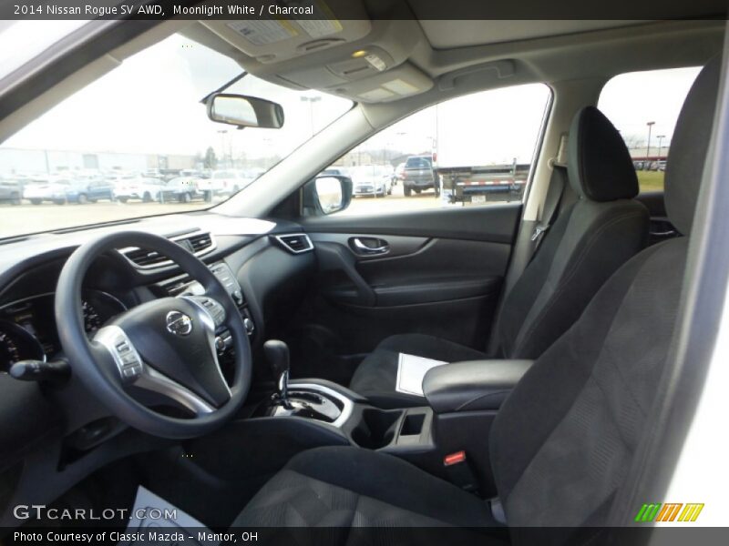 Moonlight White / Charcoal 2014 Nissan Rogue SV AWD