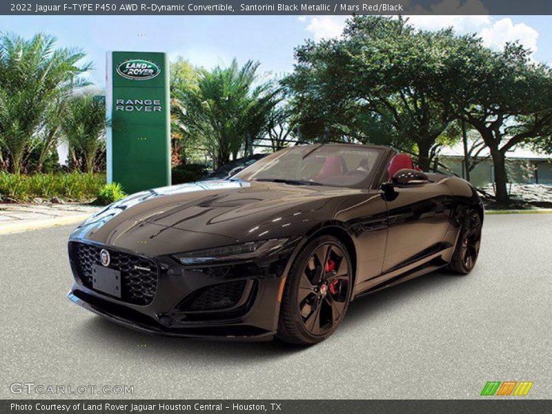Santorini Black Metallic / Mars Red/Black 2022 Jaguar F-TYPE P450 AWD R-Dynamic Convertible