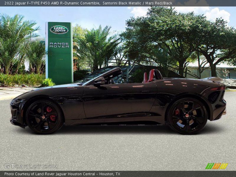 Santorini Black Metallic / Mars Red/Black 2022 Jaguar F-TYPE P450 AWD R-Dynamic Convertible