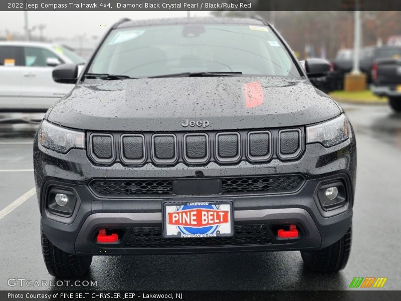 Diamond Black Crystal Pearl / Black/Ruby Red 2022 Jeep Compass Trailhawk 4x4