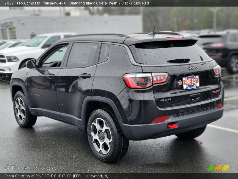 Diamond Black Crystal Pearl / Black/Ruby Red 2022 Jeep Compass Trailhawk 4x4