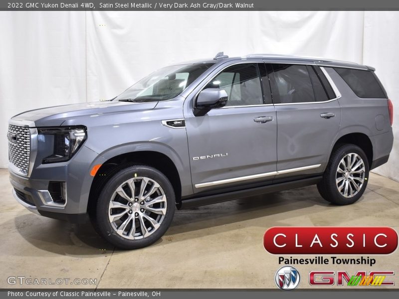 Satin Steel Metallic / Very Dark Ash Gray/Dark Walnut 2022 GMC Yukon Denali 4WD