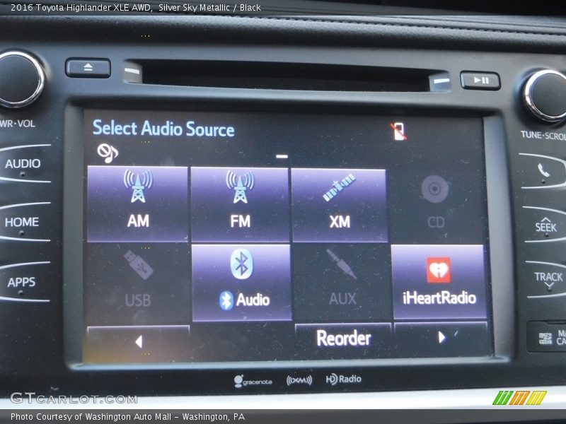 Silver Sky Metallic / Black 2016 Toyota Highlander XLE AWD