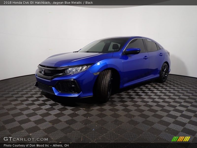 Aegean Blue Metallic / Black 2018 Honda Civic EX Hatchback