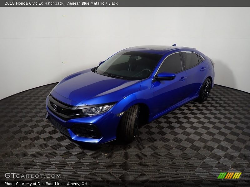 Aegean Blue Metallic / Black 2018 Honda Civic EX Hatchback