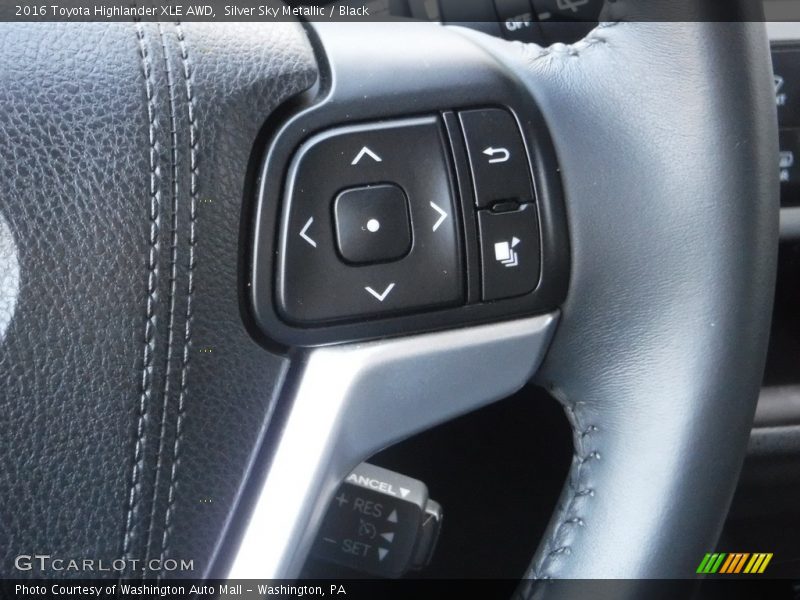 Silver Sky Metallic / Black 2016 Toyota Highlander XLE AWD