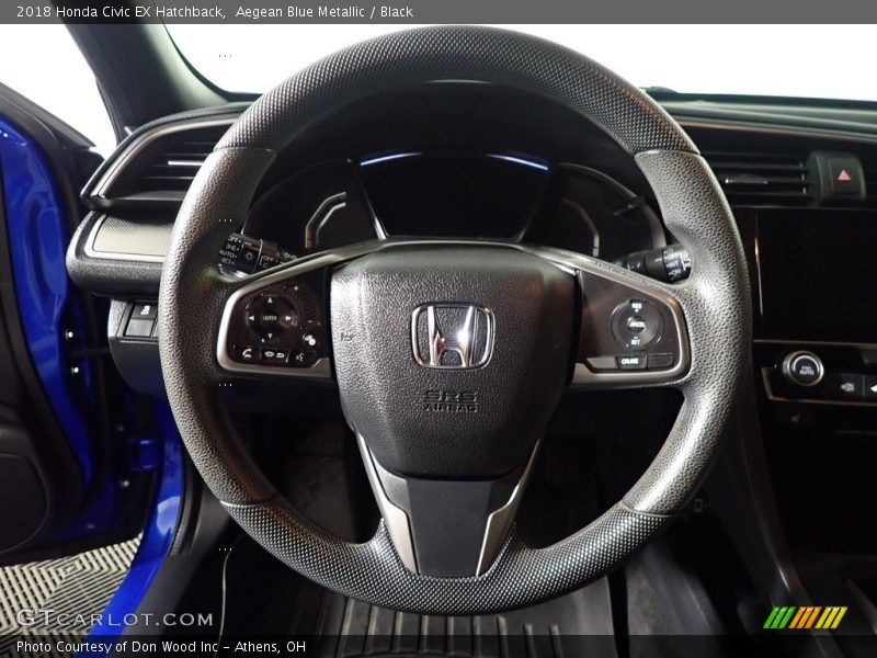 Aegean Blue Metallic / Black 2018 Honda Civic EX Hatchback