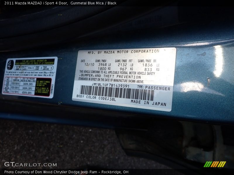 Gunmetal Blue Mica / Black 2011 Mazda MAZDA3 i Sport 4 Door