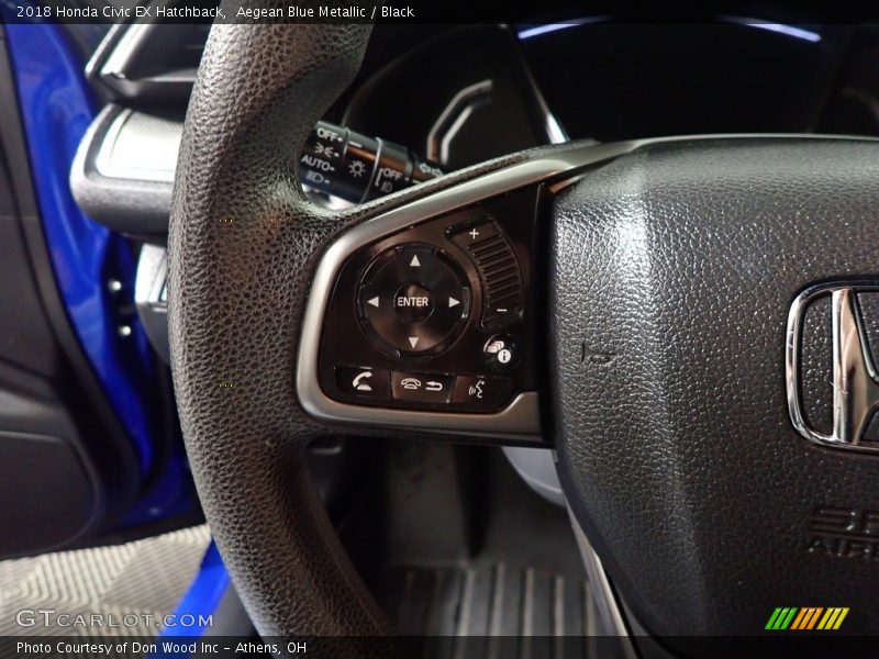 Aegean Blue Metallic / Black 2018 Honda Civic EX Hatchback