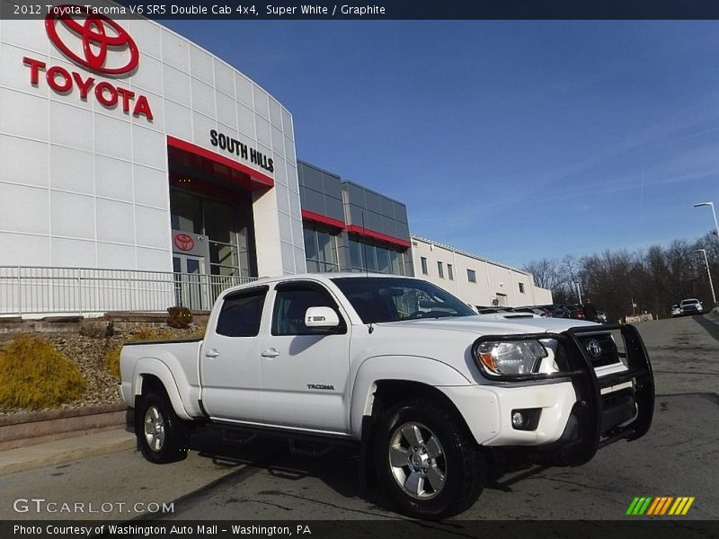 Super White / Graphite 2012 Toyota Tacoma V6 SR5 Double Cab 4x4