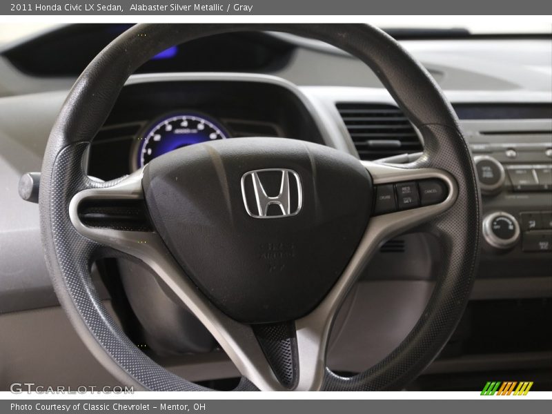 Alabaster Silver Metallic / Gray 2011 Honda Civic LX Sedan