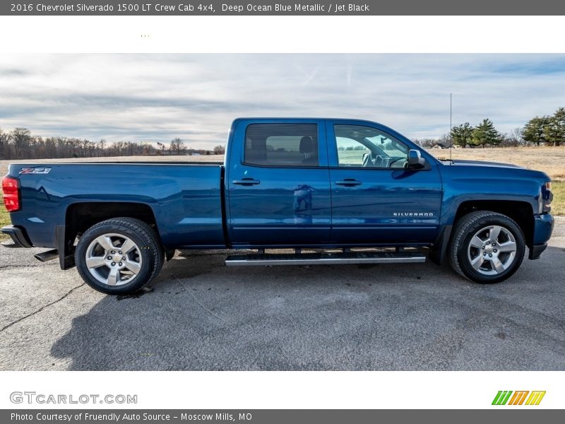 Deep Ocean Blue Metallic / Jet Black 2016 Chevrolet Silverado 1500 LT Crew Cab 4x4