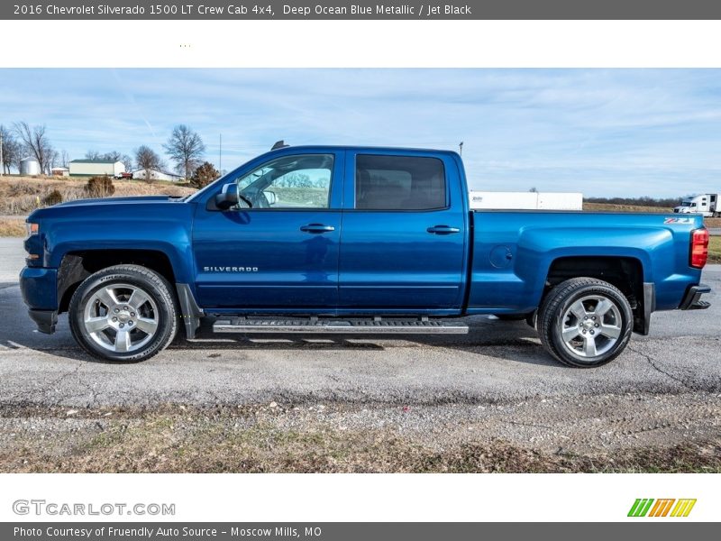Deep Ocean Blue Metallic / Jet Black 2016 Chevrolet Silverado 1500 LT Crew Cab 4x4