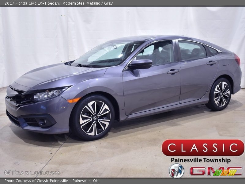 Modern Steel Metallic / Gray 2017 Honda Civic EX-T Sedan