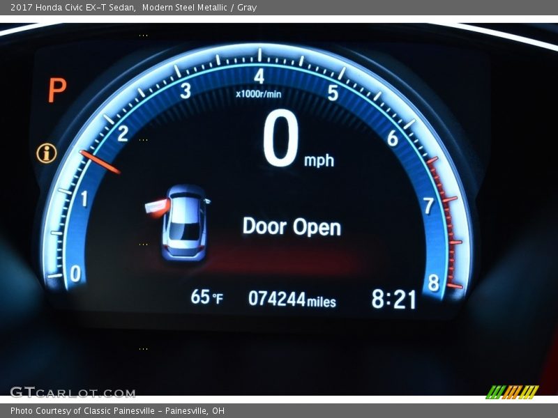 Modern Steel Metallic / Gray 2017 Honda Civic EX-T Sedan