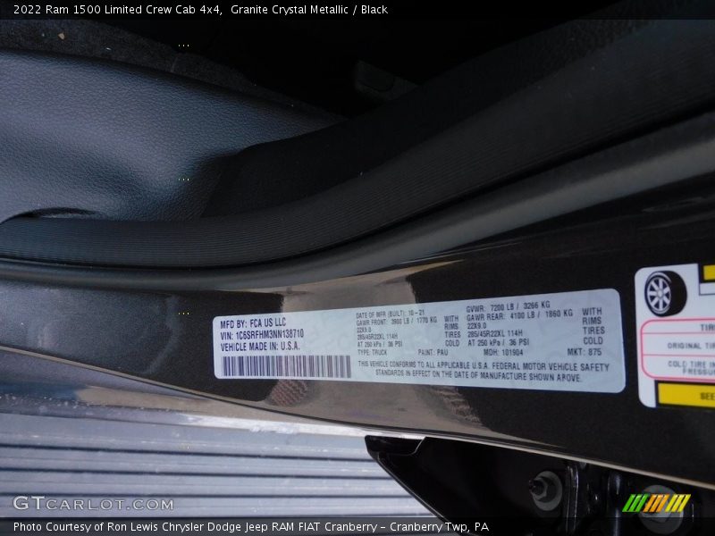 Granite Crystal Metallic / Black 2022 Ram 1500 Limited Crew Cab 4x4