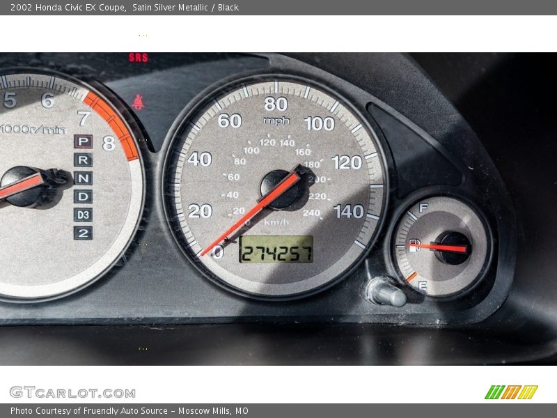 Satin Silver Metallic / Black 2002 Honda Civic EX Coupe